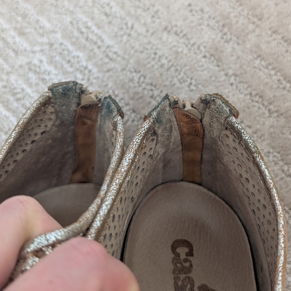 Casta Leather Metallic Perforated Western Ankle Boots Size EU38 - Picture 4 of 8